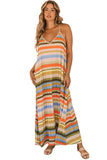 Tie Straps Loose V Neck Maxi Dress