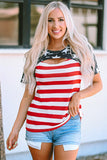 Contrast American Flag Cutout T-Shirt