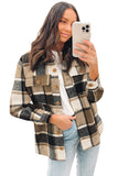 Retro Plaid Button Flap Pocket Shacket