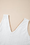 White Eyelet Strappy Scoop-Neck Tank Top