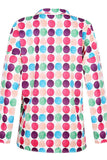 Chemise à manches longues boutonnée à pois multicolore