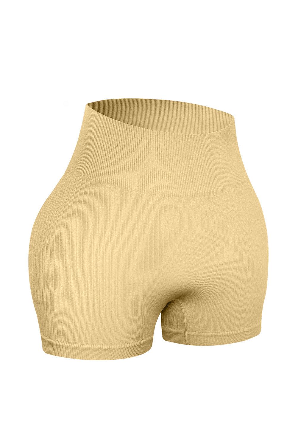 Textured Butt Lifting High Waist Yoga Shorts