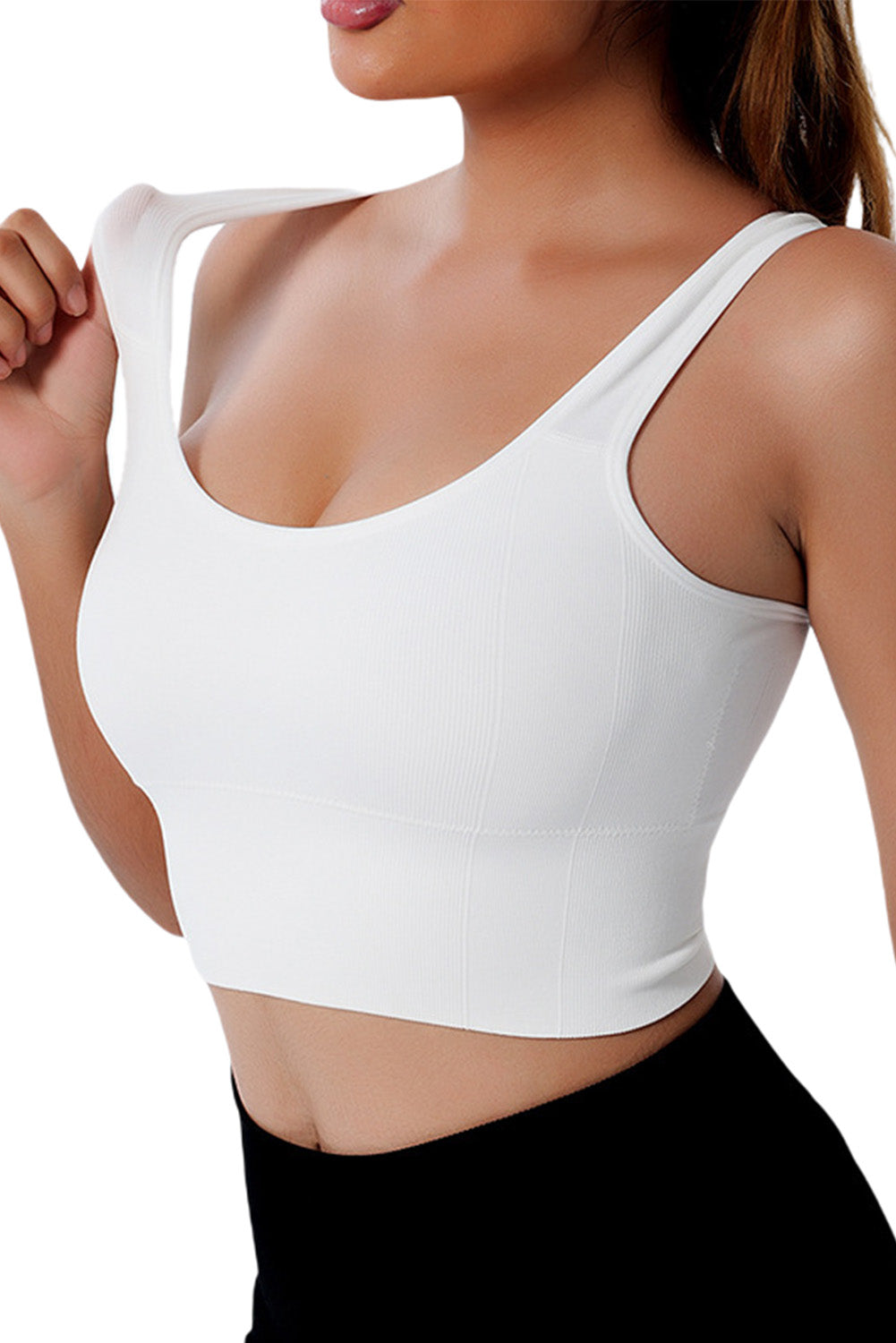 Seamless U Neck Sleeveless Cropped Yoga Top