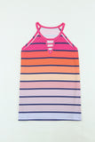 Colorful Striped Hollow Out Camisole