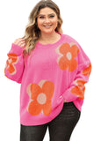 Flower Pattern Slouchy Sweater