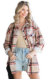 Chest Pockets Buttoned Oversized Plaid Shacket