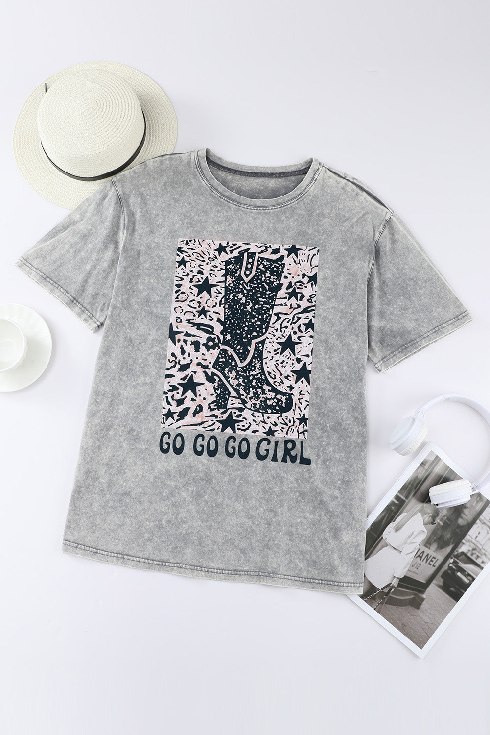 Let's Go Girls Cowboy Boots Graphic Tee