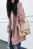 Gray Textured Knit Pocketed Duster Cardigan