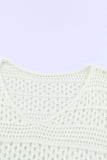 Hollow Out Crochet V Neck Pullover Sweater