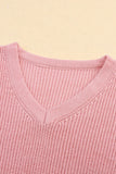 V Neck Drop Shoulder Knitted Sweater