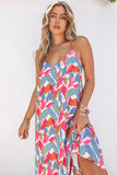 Abstract Print Spaghetti Straps Maxi Dress