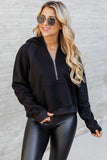 Half Zipper Kangaroo Pocket Plus Size Hoodie