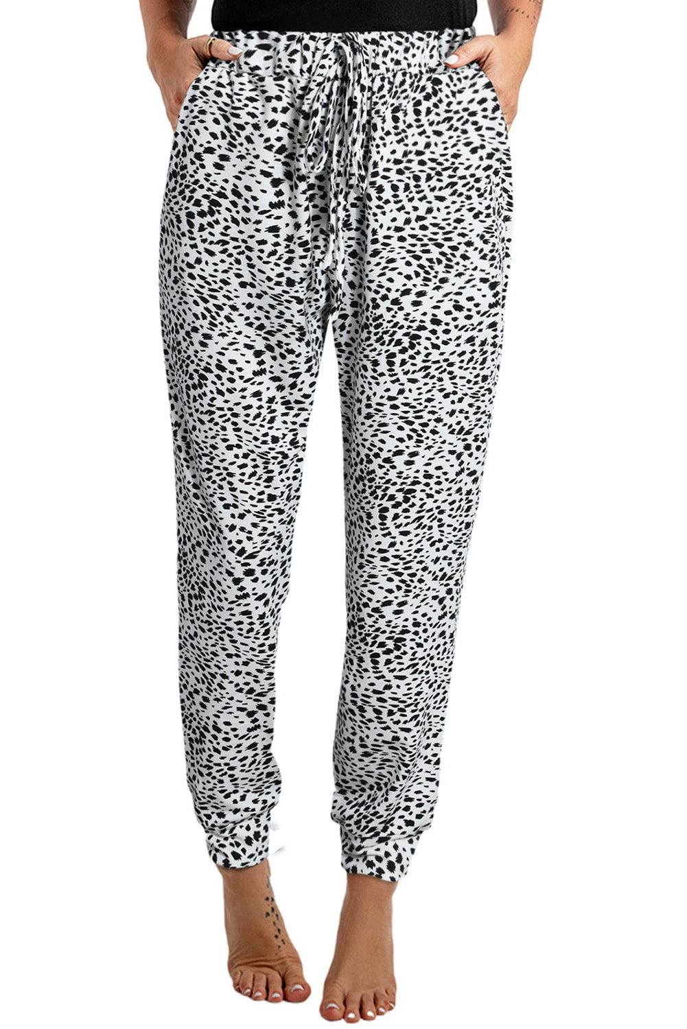 Animal Spots Drawstring Lounge Jogger Pants