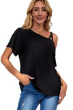 Asymmetric Criss Cross One Shoulder T Shirt