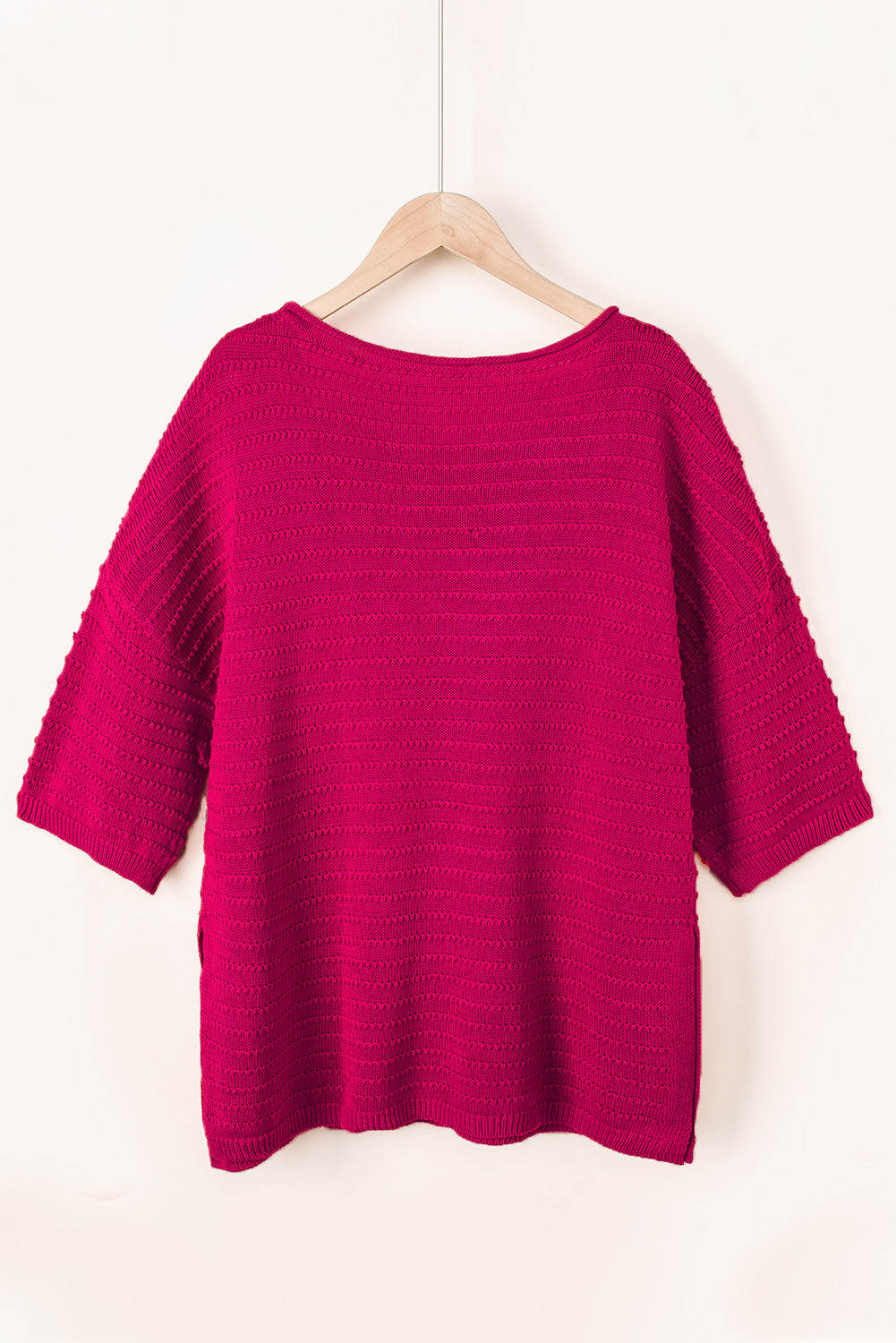 Textured Knit Drop Shoulder Tee