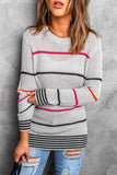 Ribbed Knit Striped Sweater