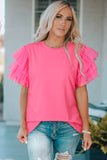 Tulle Ruffle Sleeve Top