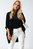 3/4 Puff Sleeve Oversize Shirt