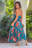 Strappy Open Back Floral Maxi Dress