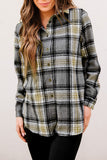 Oversize Rounded Hem Plaid Shacket with Slits