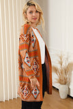 Aztec Geometric Knit Open Front Cardigan