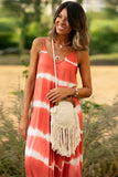 Tie Dye Striped Spaghetti Straps Maxi Dress