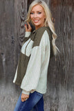 Color Block Hooded Drop Sleeve Blouse