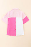 Collared Neck Color Block Polo Shirt