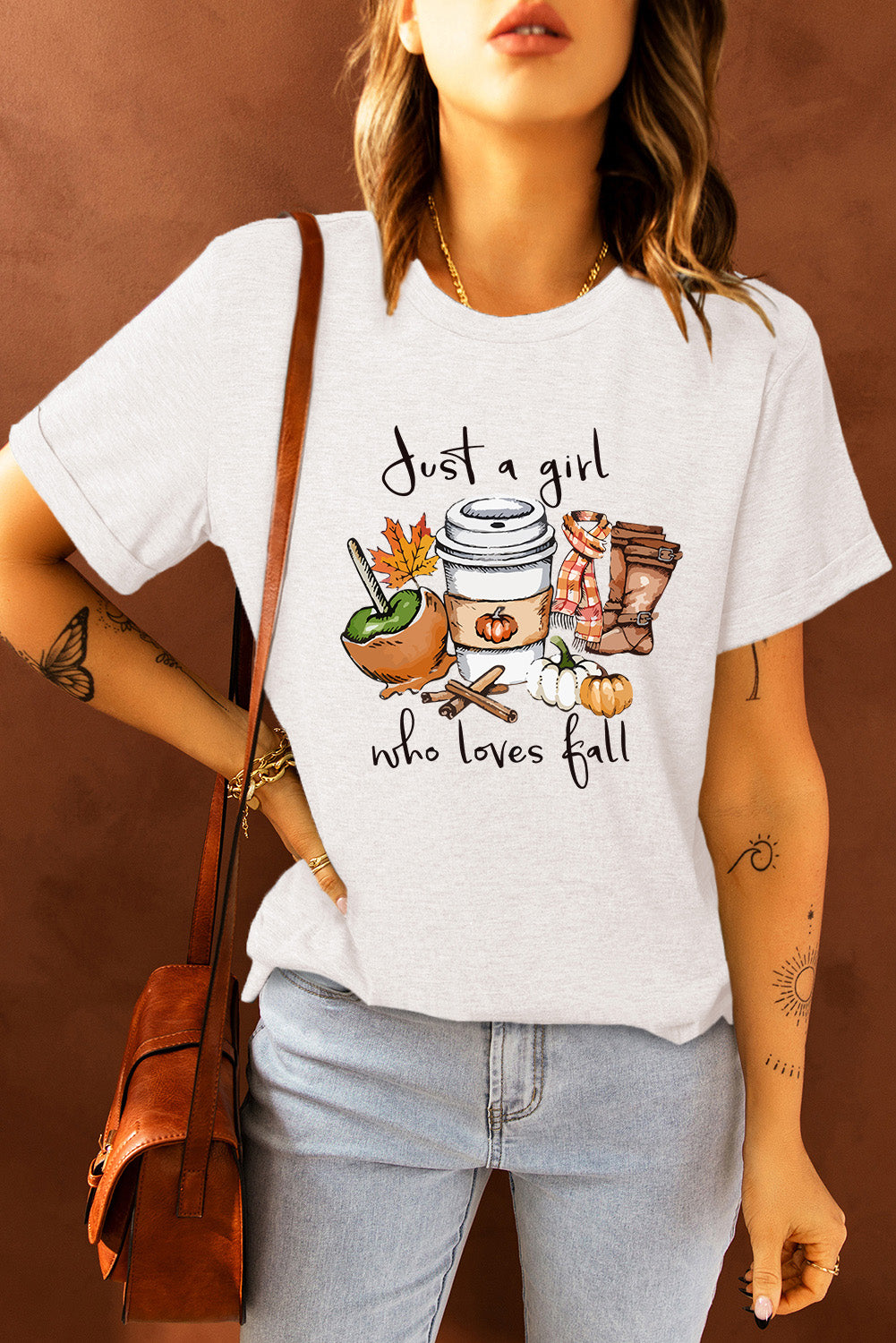 Just A Girl Who Loves Fall Graphic T Shirt