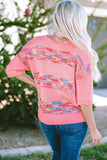 Colorful Stripes 3/4 Sleeve Loose Sweater