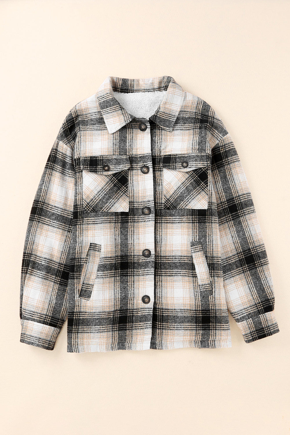 Vintage Plaid Fleece Lining Jacket