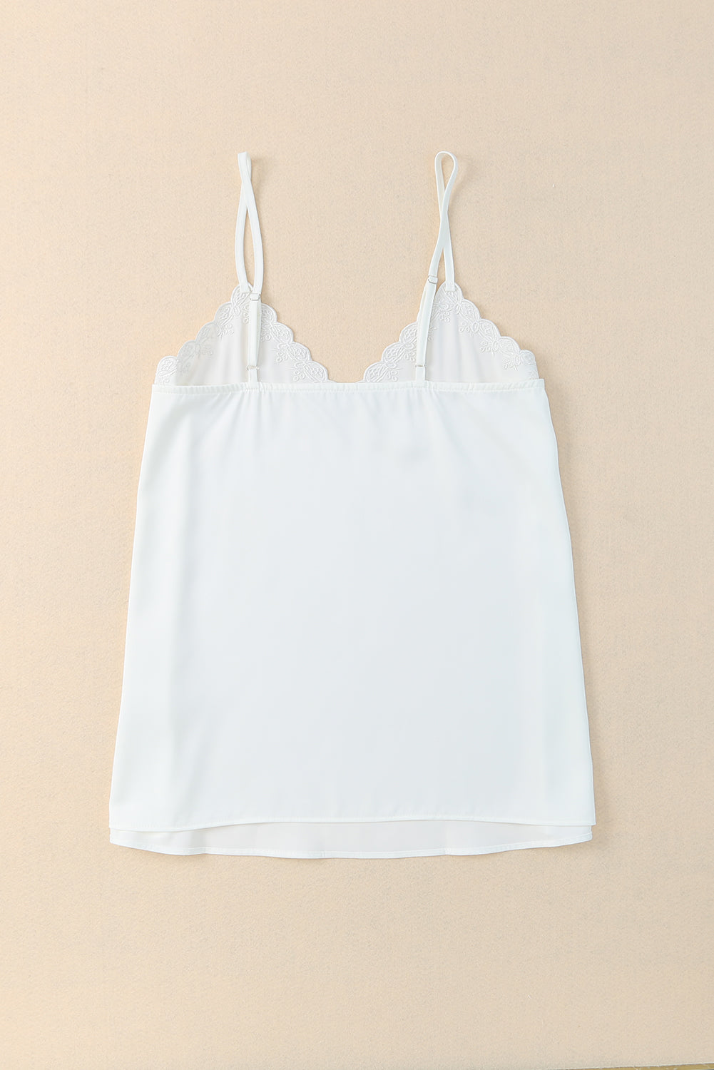 Scalloped V Neck Embroidered Camisole Top