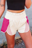 Color Block Split High Waist Shorts