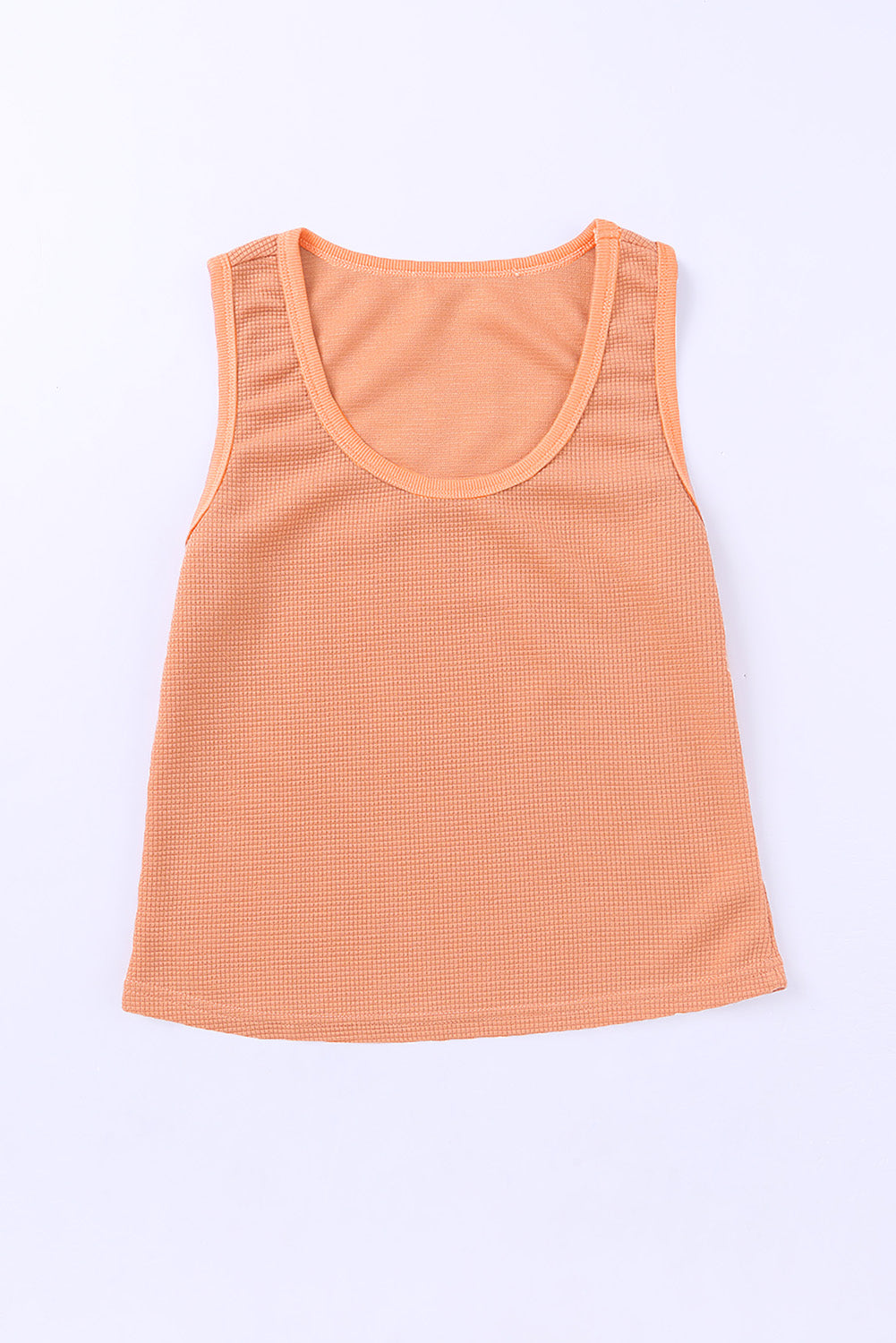 Plain Waffle Knit U Neck Tank Top