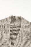 Gray Textured Knit Pocketed Duster Cardigan