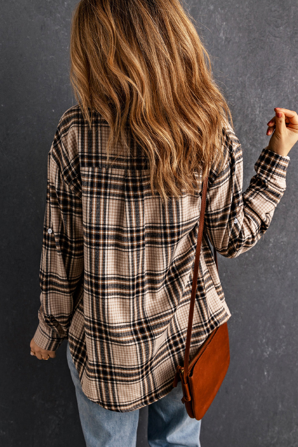 Chest Pocket Plaid Pattern Long Sleeve Shirt