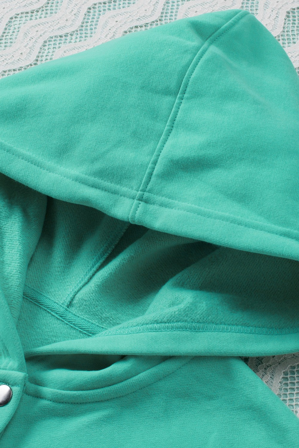 Sweat à capuche Henley avec poche et manches chauve-souris turquoise