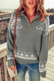 Geometry Knit Quarter Zip Sweater