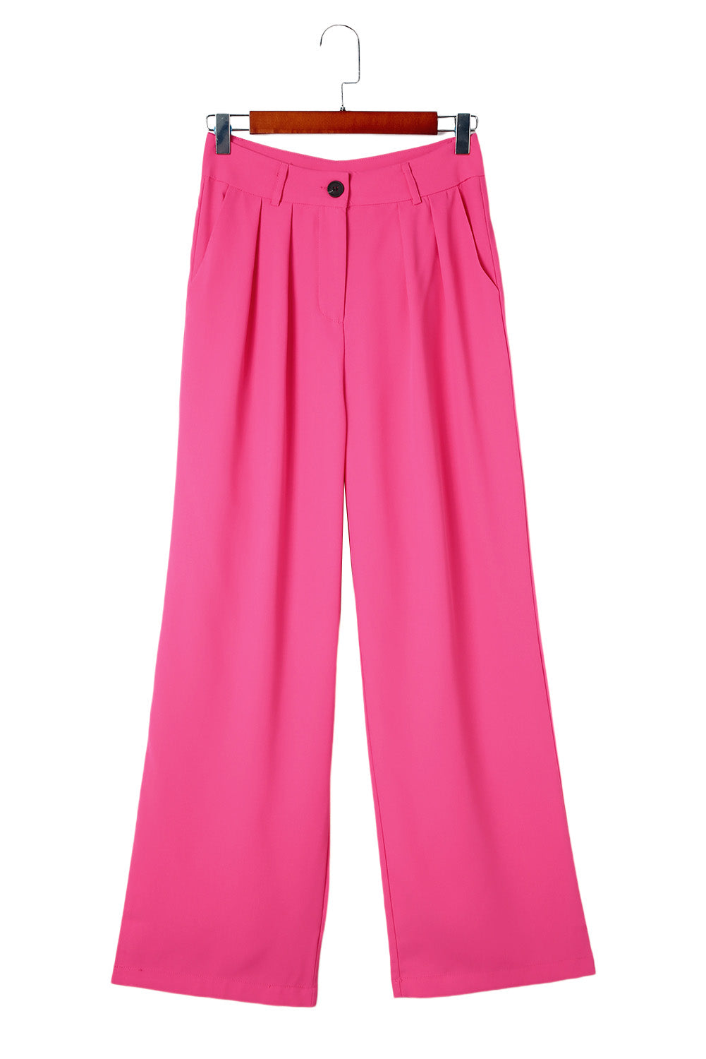 Pleated High Waist Wide Leg Casual Pants