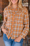 Plaid Embroidery Patch Button-Down Shacket