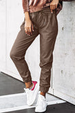 Leather Tie Waist Jogger Pants