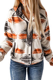 Western Aztec Snap Buttoned Fleece Jacket