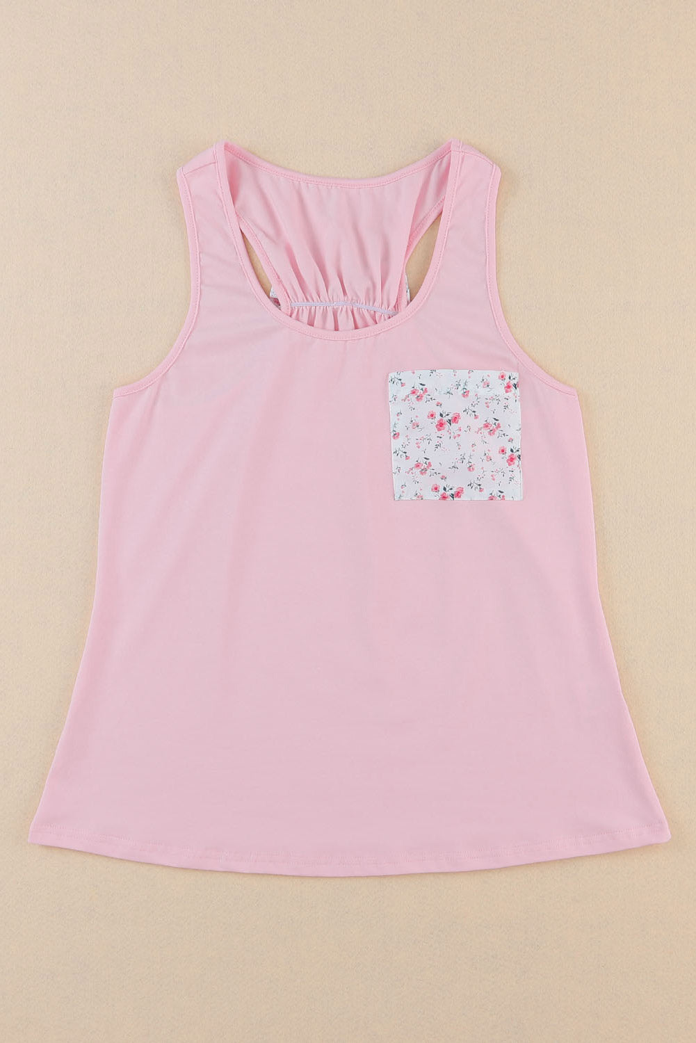 Floral Patch Pocket Tank Top