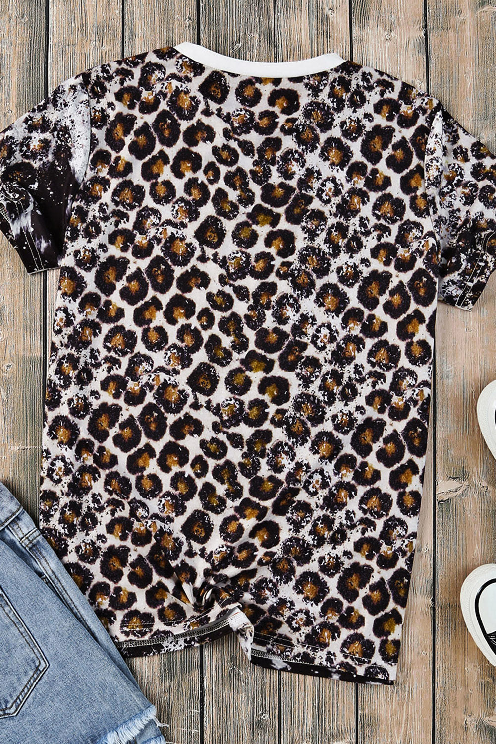 Mix Animal Print Bleached T Shirt