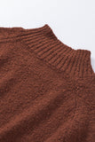 Solid Color Lantern Sleeve Knitted Sweater