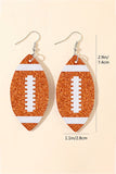 Grapefruit Orange Sequin Rugby Football Drop Earrings