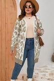 Plus Size Leopard Pattern Cardigan