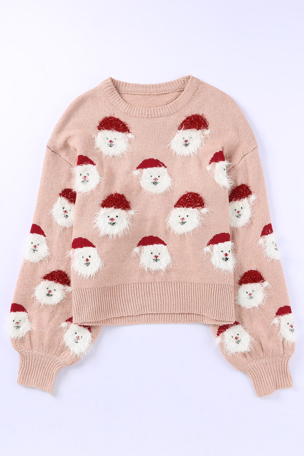 Gray Christmas Santa Claus Pullover Sweater