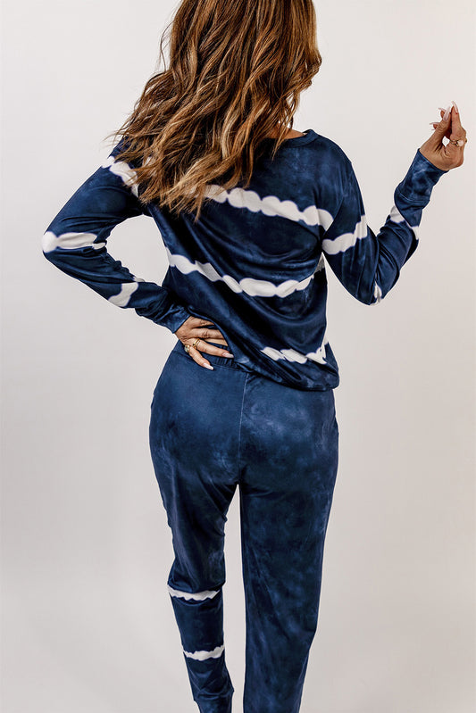 Stripes Long Sleeves and Joggers Lounge Set