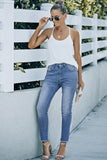 High Waist Ankle-Length Skinny Jeans